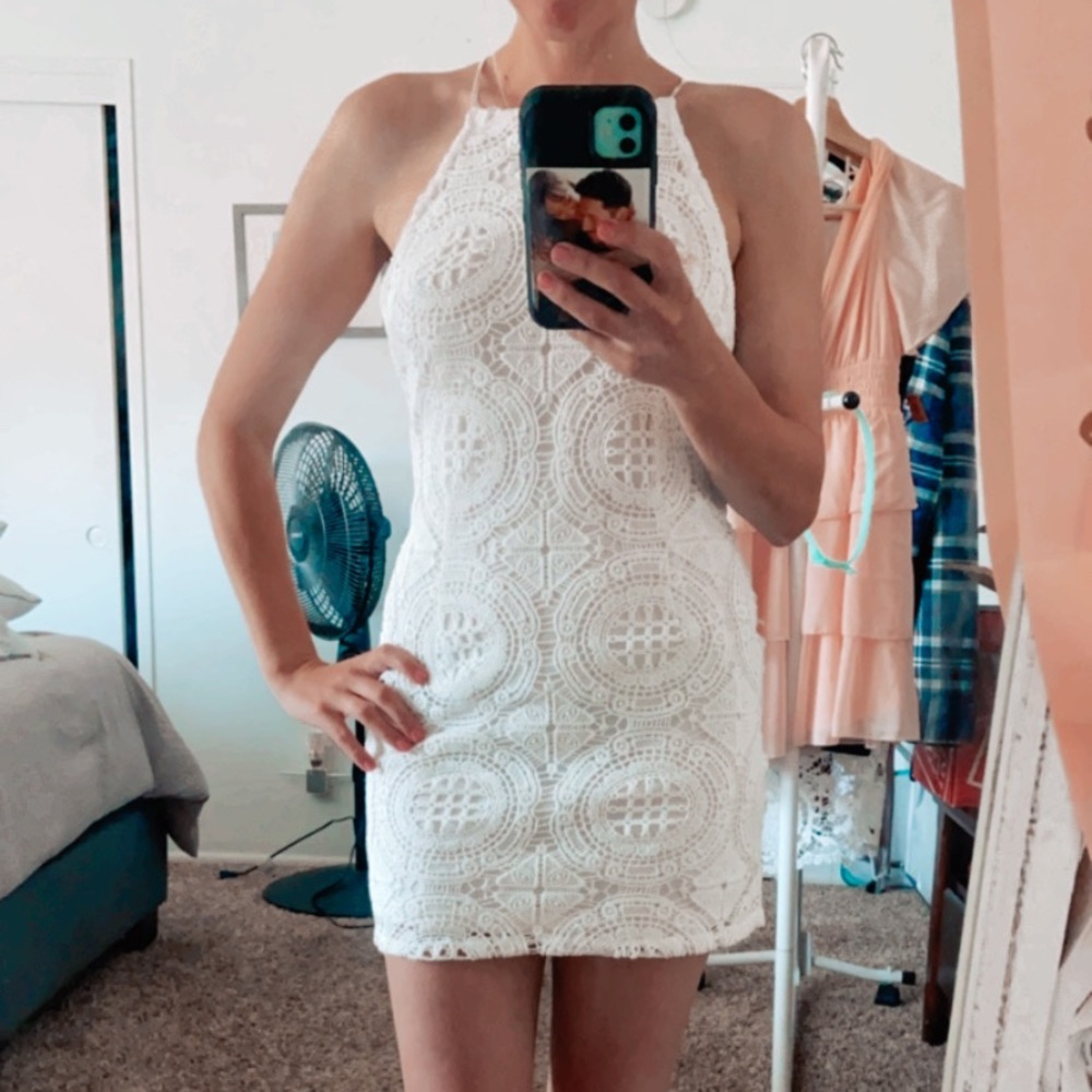 White Pattern Dress - Picture 6 of 12